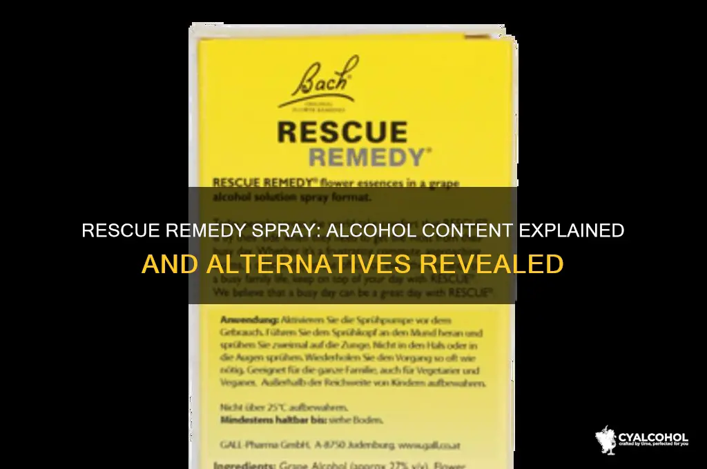 does rescue remedy spray have alcohol