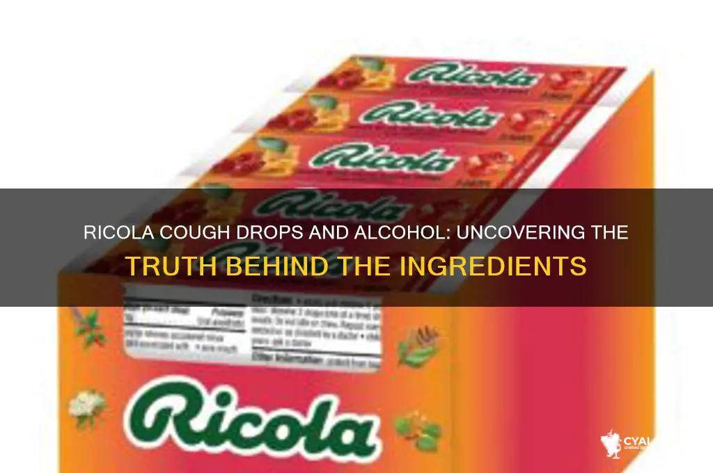 does ricola cough drops have alcohol