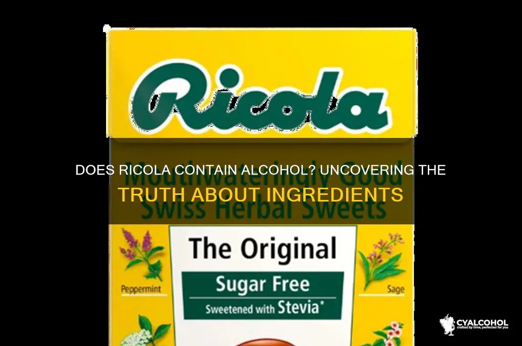 does ricola have alcohol