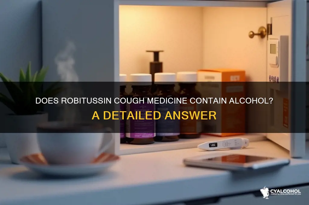 does robitussin cough medicine have alcohol in it