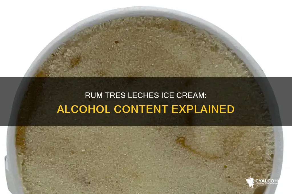 does rum tres leches ice cream have alcohol