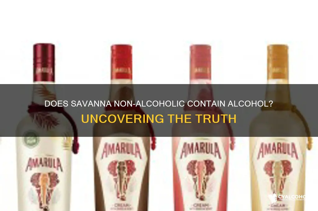 does savanna non alcoholic have alcohol