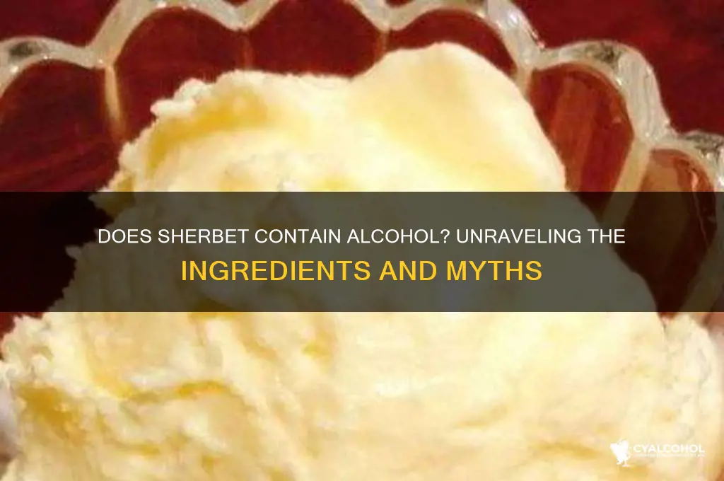 does sherbet have alcohol