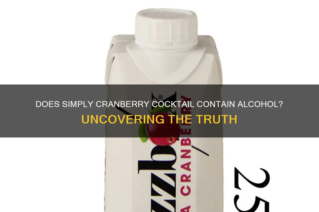 does simply cranberry cocktail have alcohol
