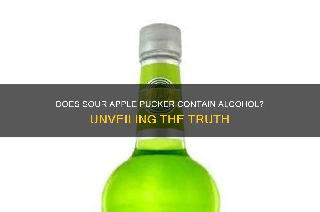 does sour apple pucker have alcohol in it