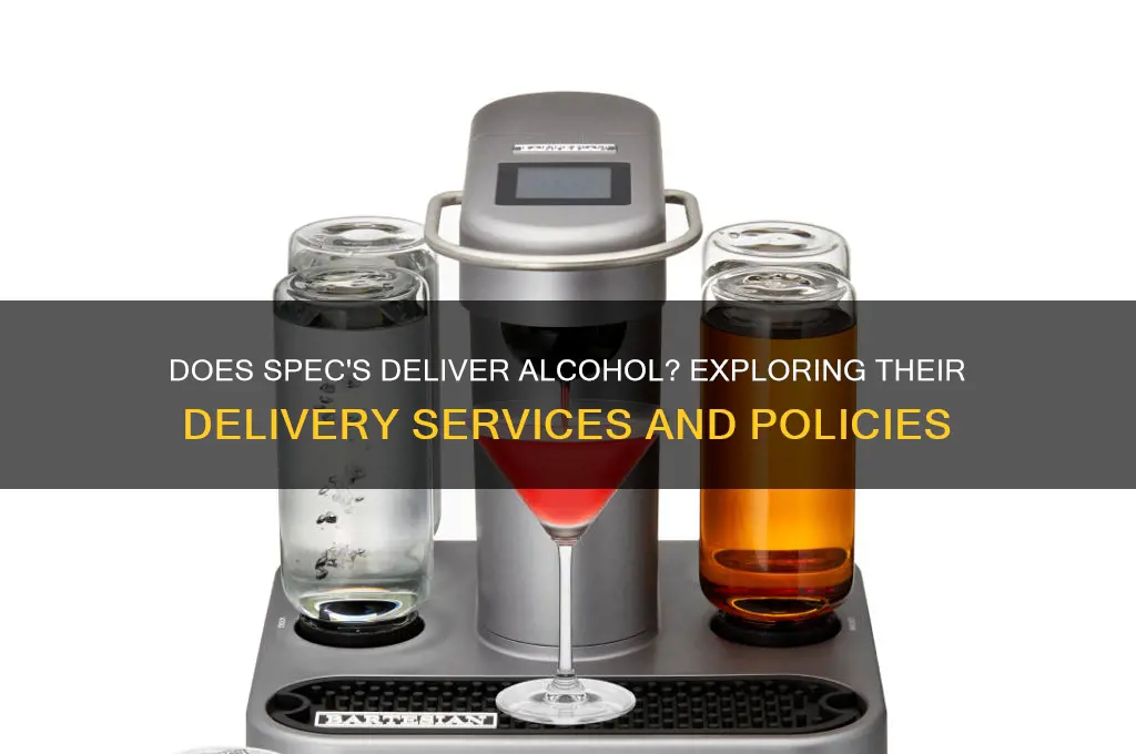 does specs deliver alcohol