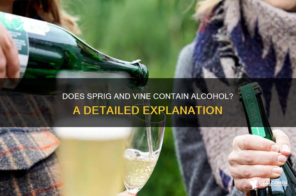 does sprig and vine have alcohol