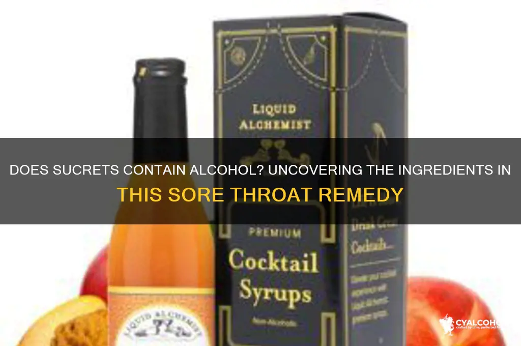 does sucrets have alcohol