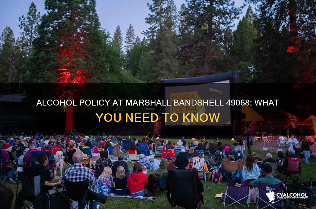 does the bandshell in 49068 marshall allow alcohol