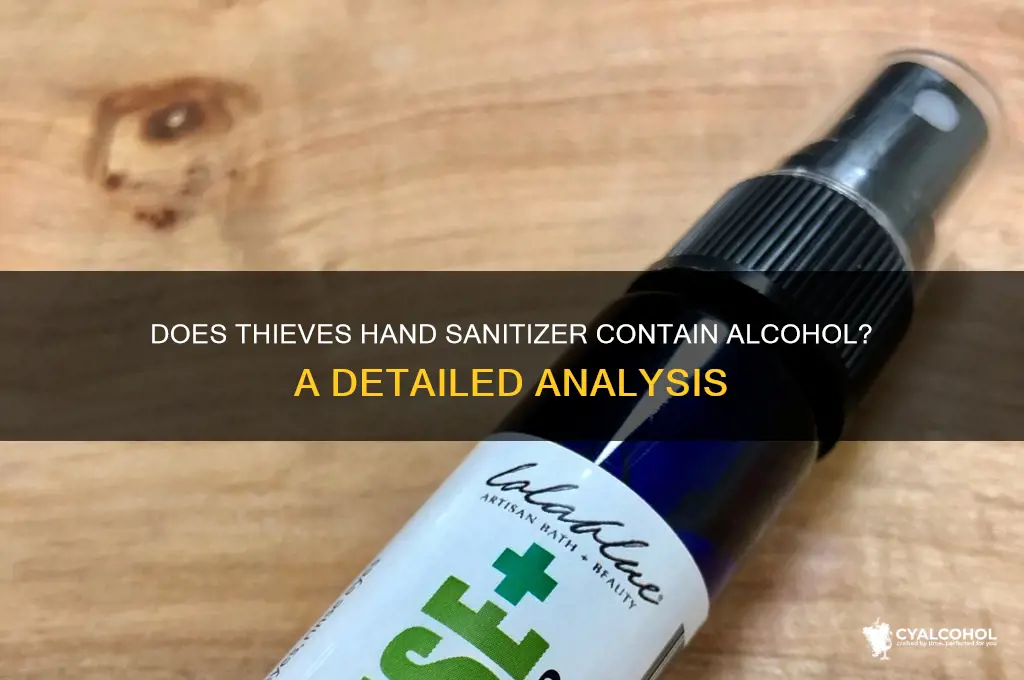 does thieves hand sanitizer have alcohol