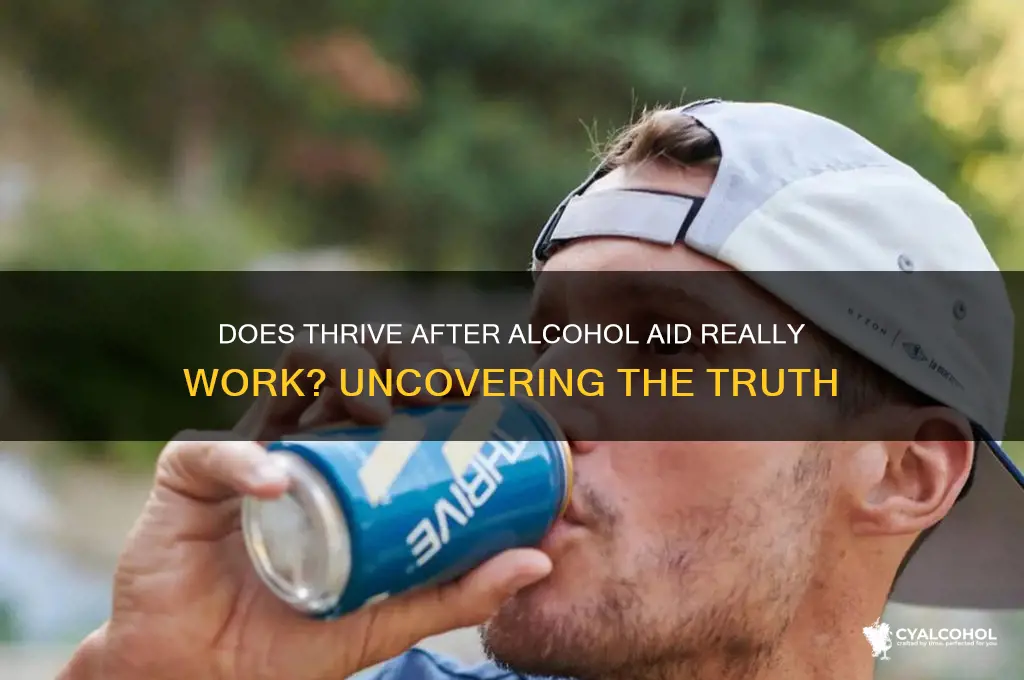 does thrive after alcohol aid work