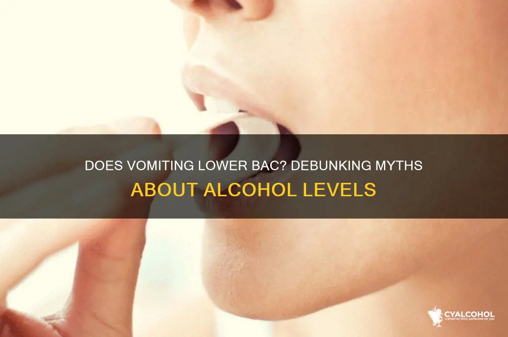 does throwing up reduce alcohol level