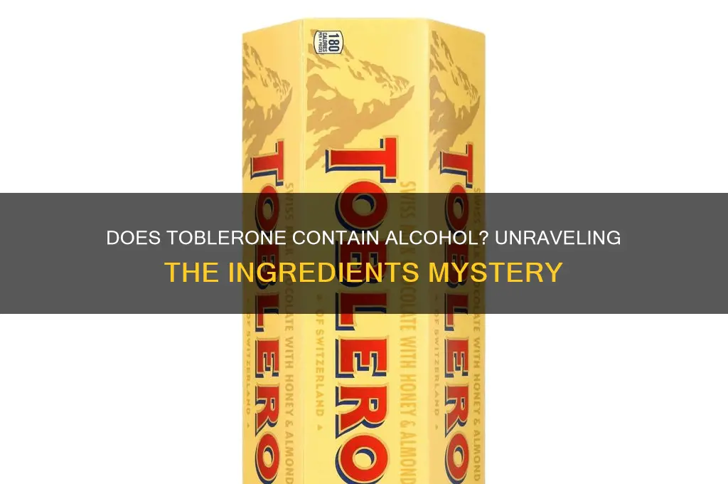 does toblerone have alcohol