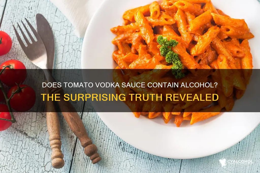 does tomato vodka sauce have alcohol