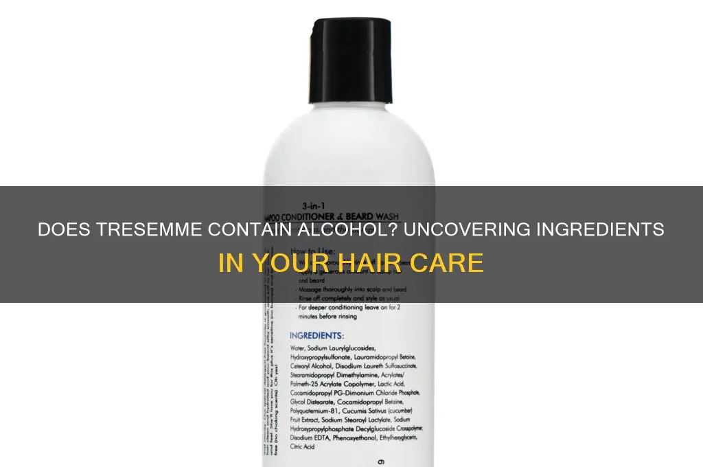 does tresemme have alcohol in it