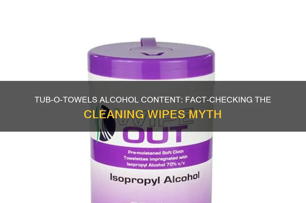 does tub o towels have alcohol