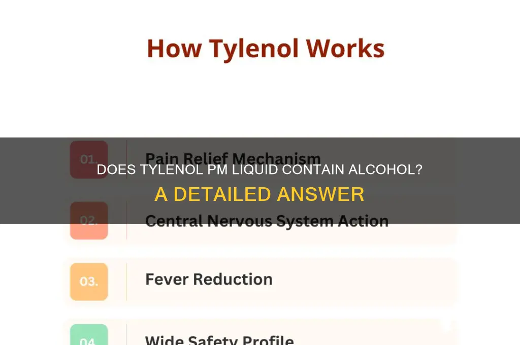 does tylenol pm liquid have alcohol in it
