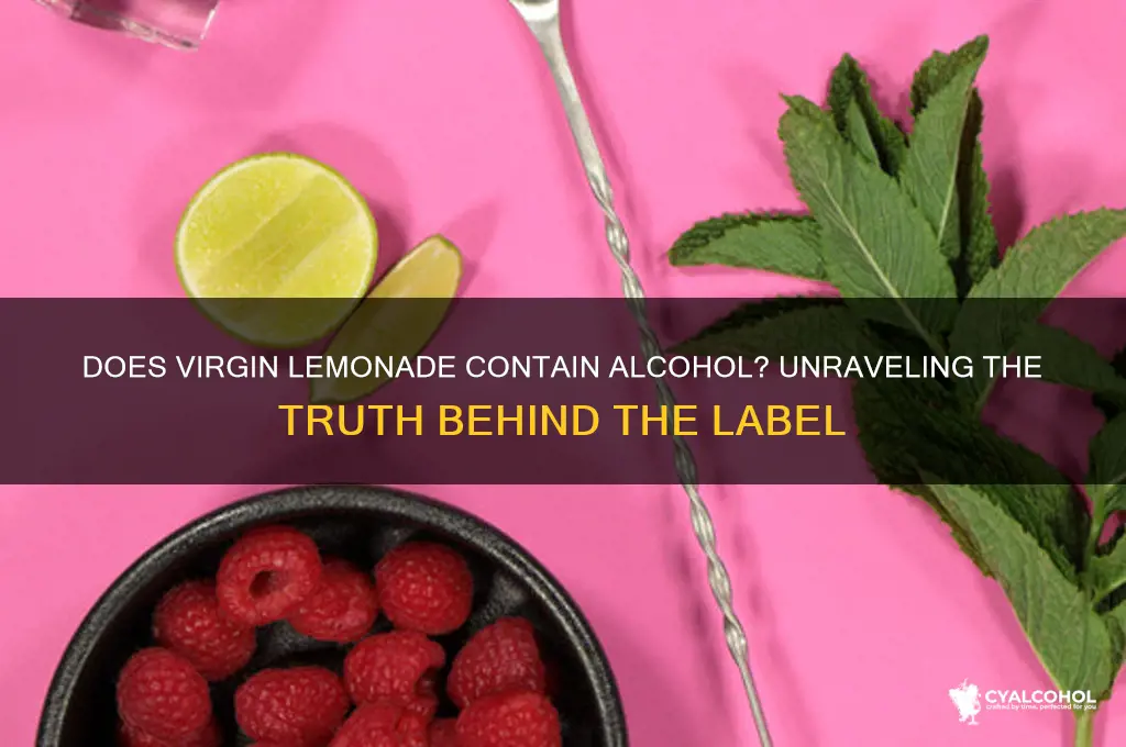does virgin lemonade have alcohol constent