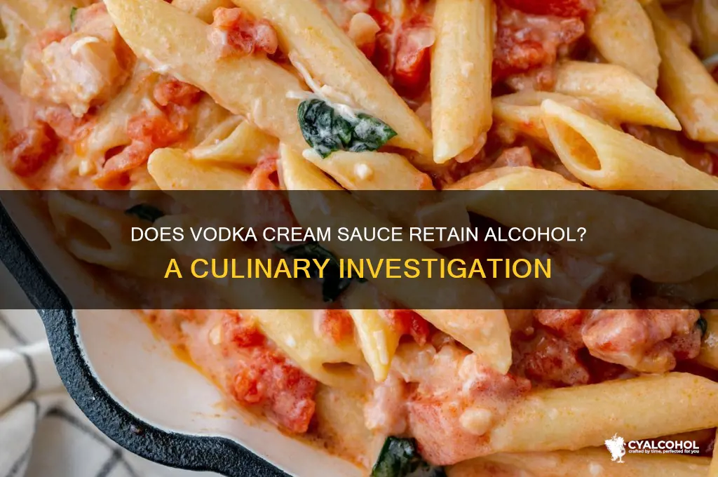 does vodka cream sauce have alcohol