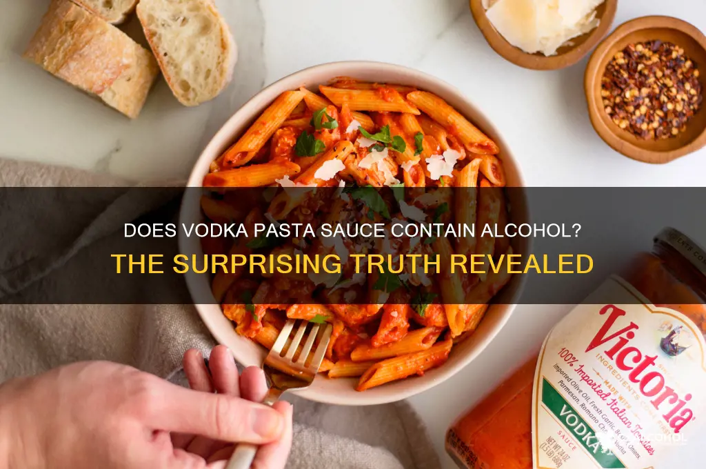 does vodka pasta sauce have alcohol