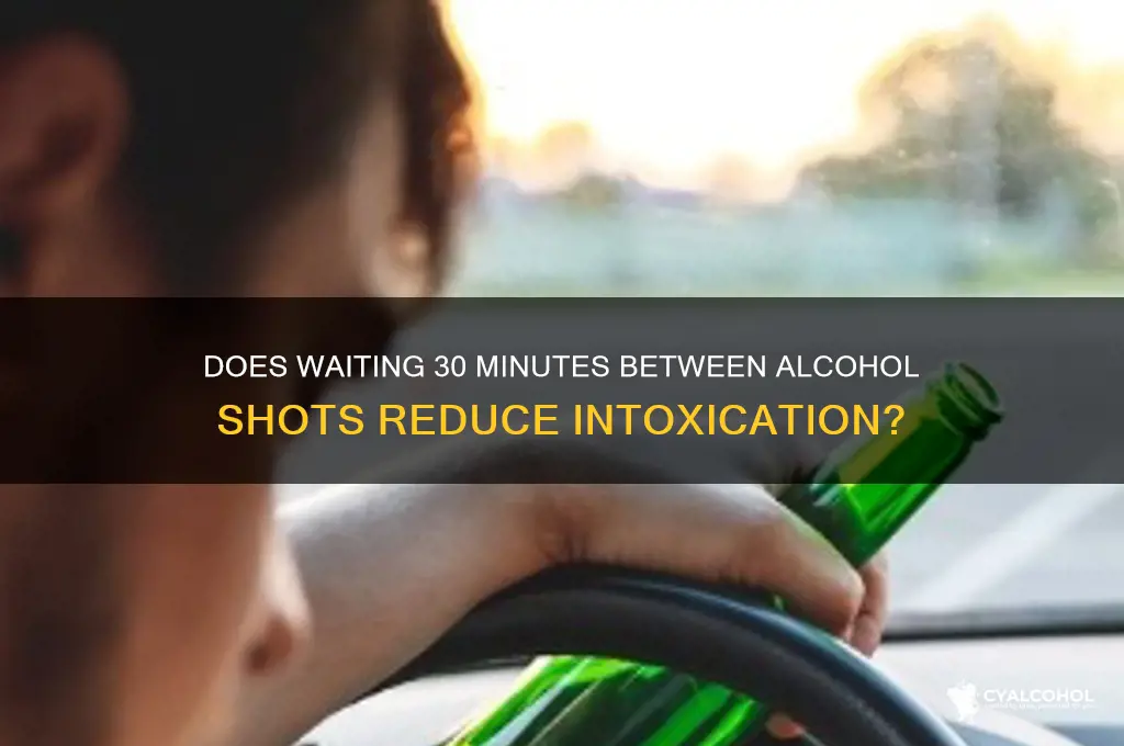 does waiting thirty minutes between shots of alcohol