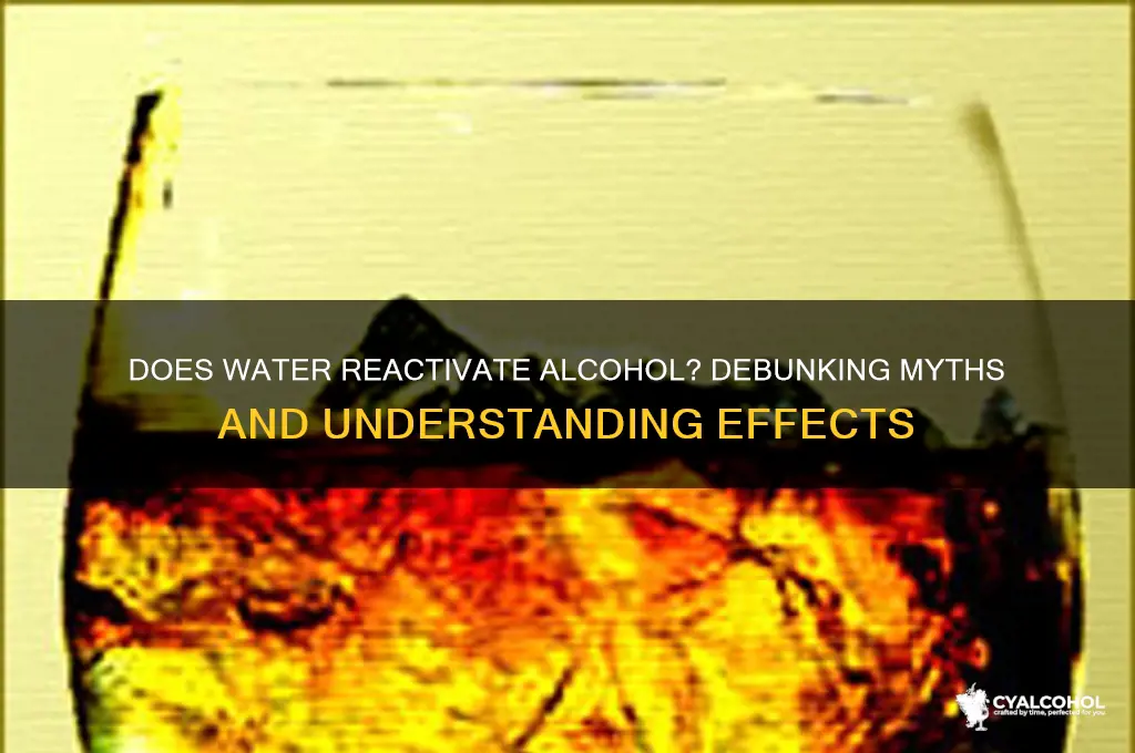 does water reactivate alcohol