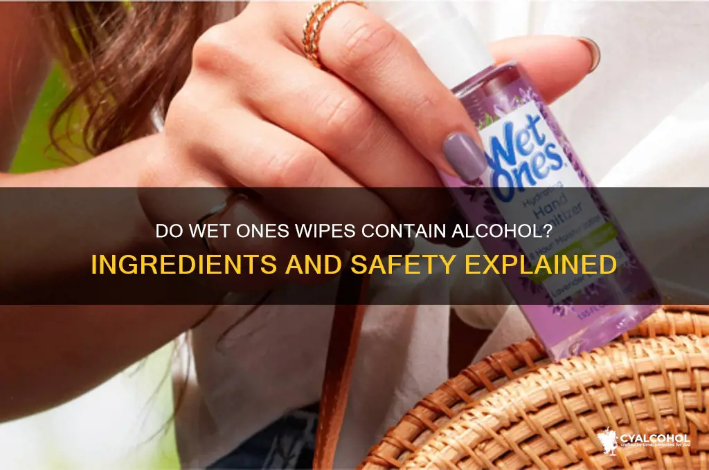 does wet ones wipes have alcohol