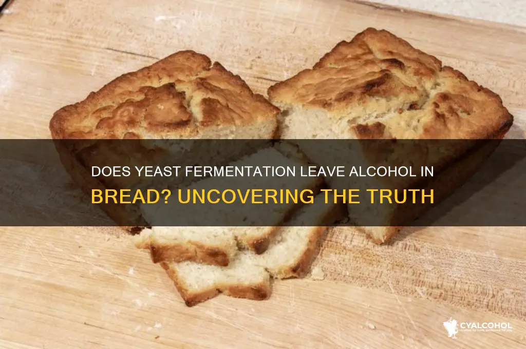 does yeast leave alcohol in bread