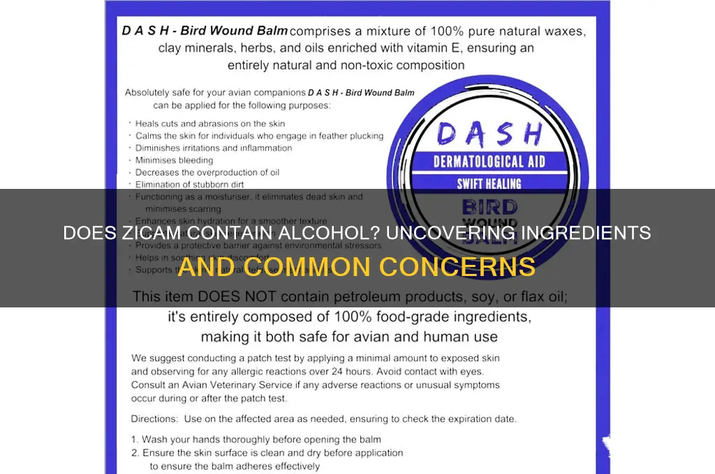 does zicam have alcohol