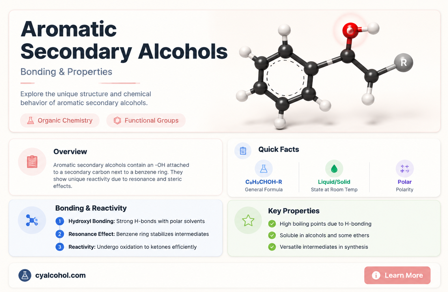 are alcohols bonded to aromatic secondaryt