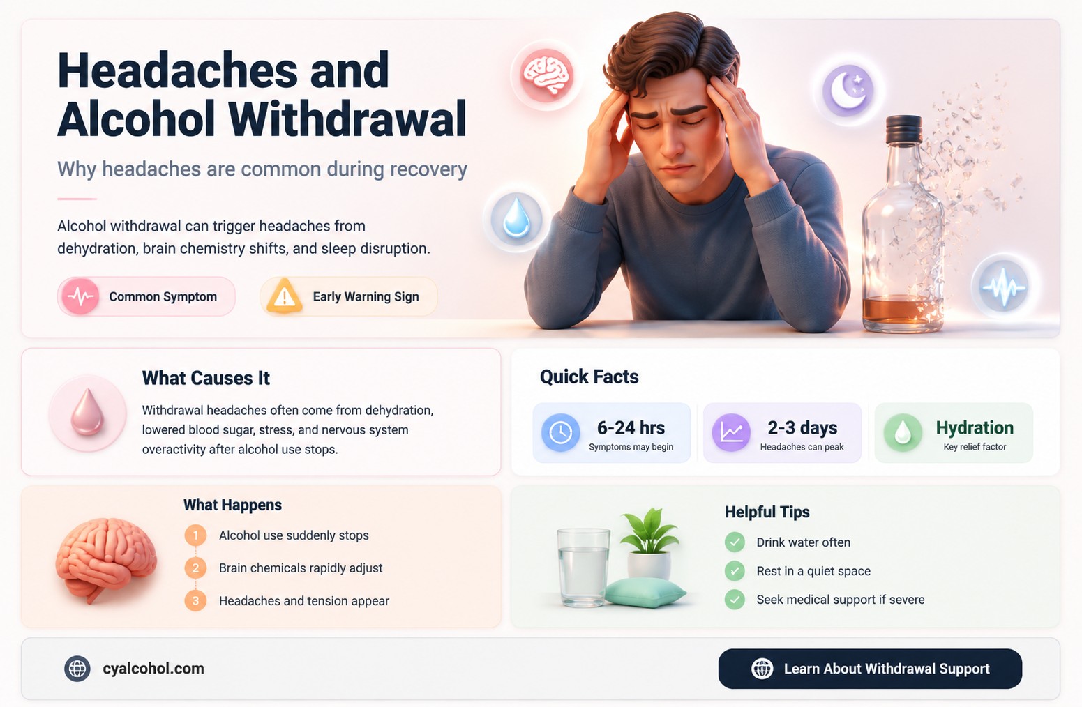 are headaches common with alcohol withdrawal