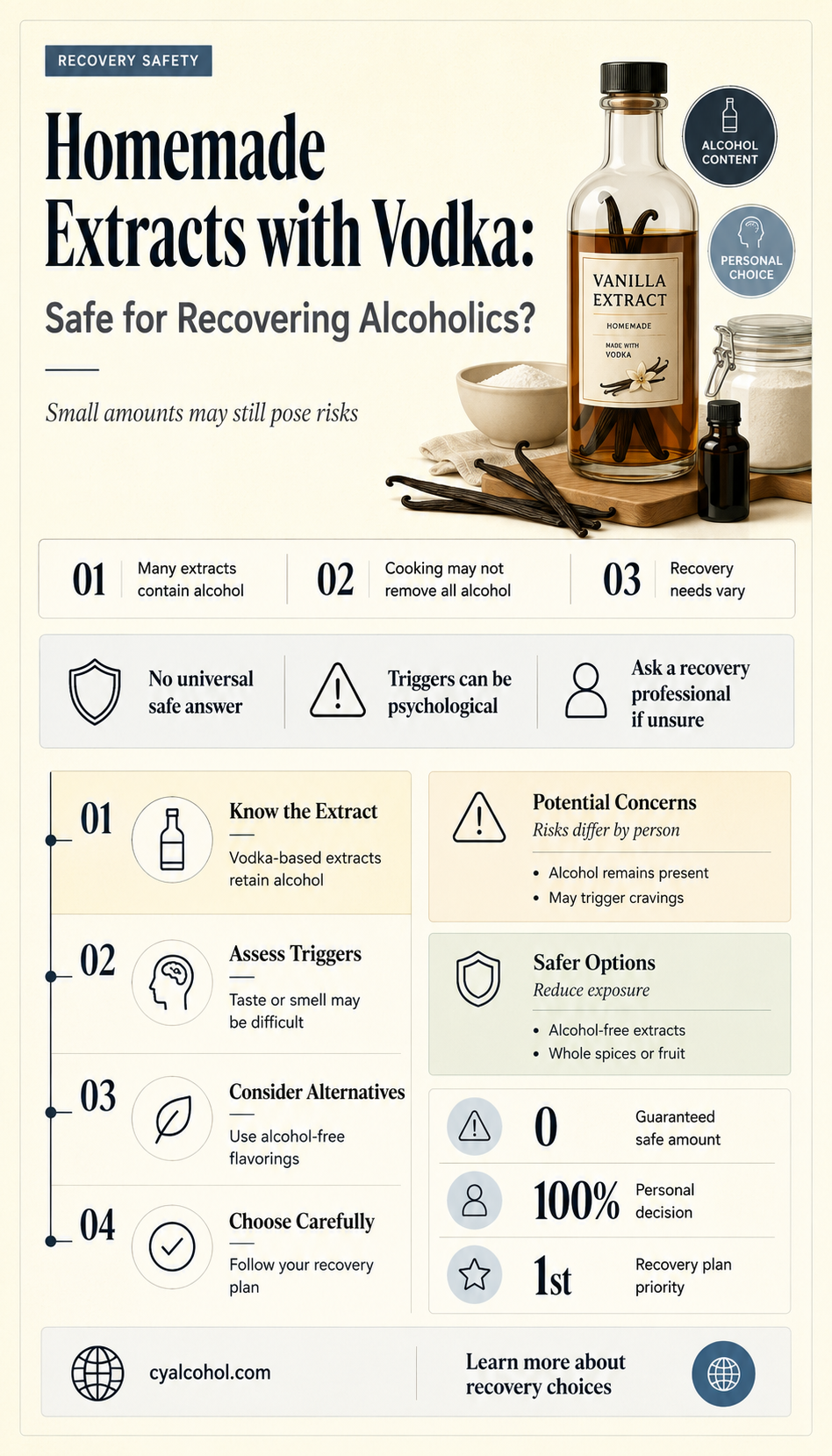are homeade extracts with vodka safe for alcoholics