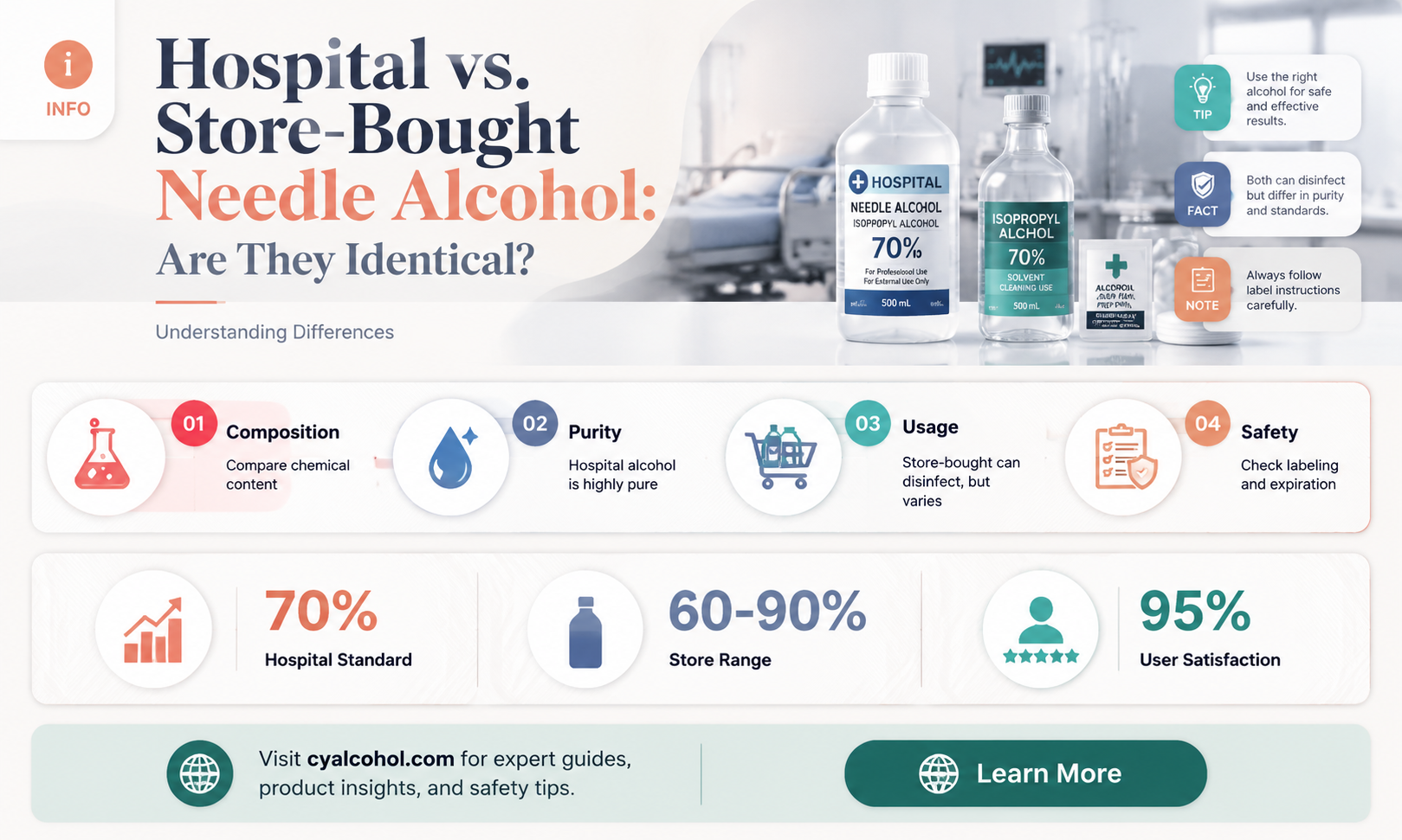 are hospital needle alcohol the same as stores