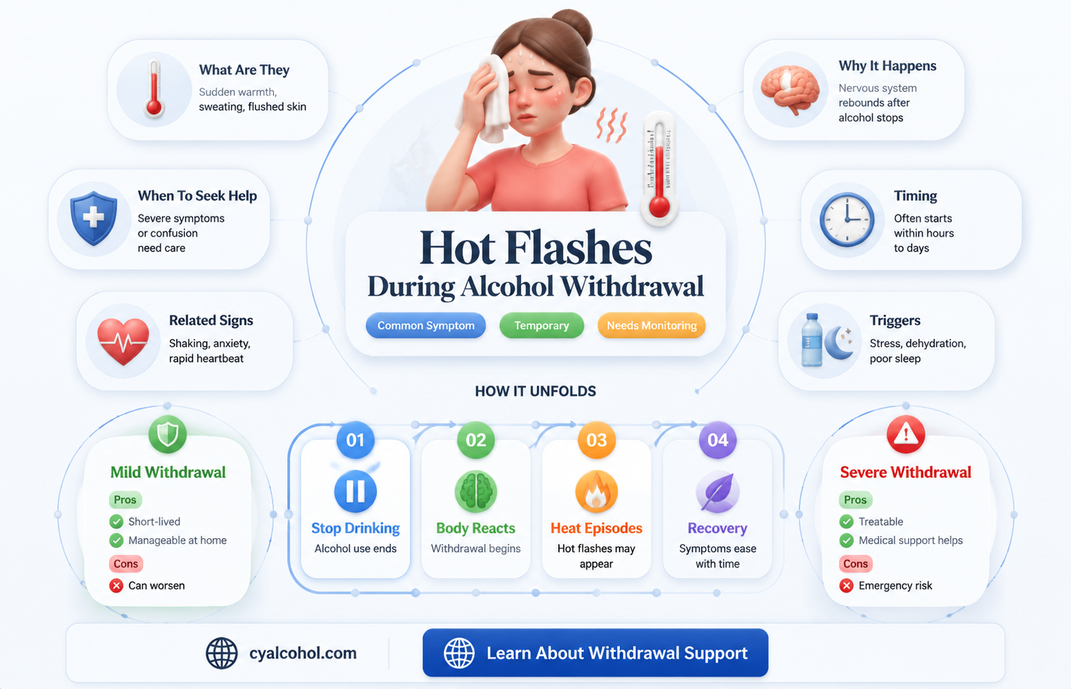 are hot flashes a sign of alcohol withdrawal