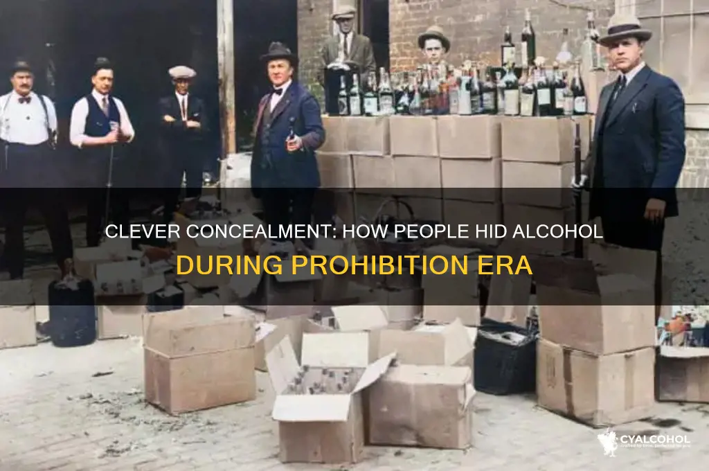 how did people hide alcohol in the prohibition