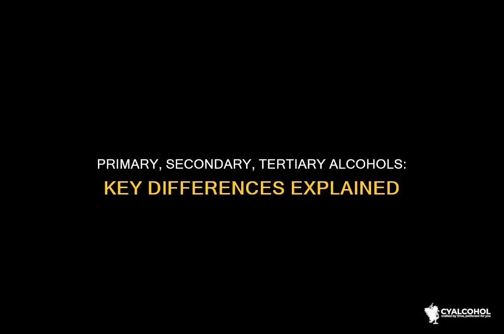 how do primary secondary and tertiary alcohols differ