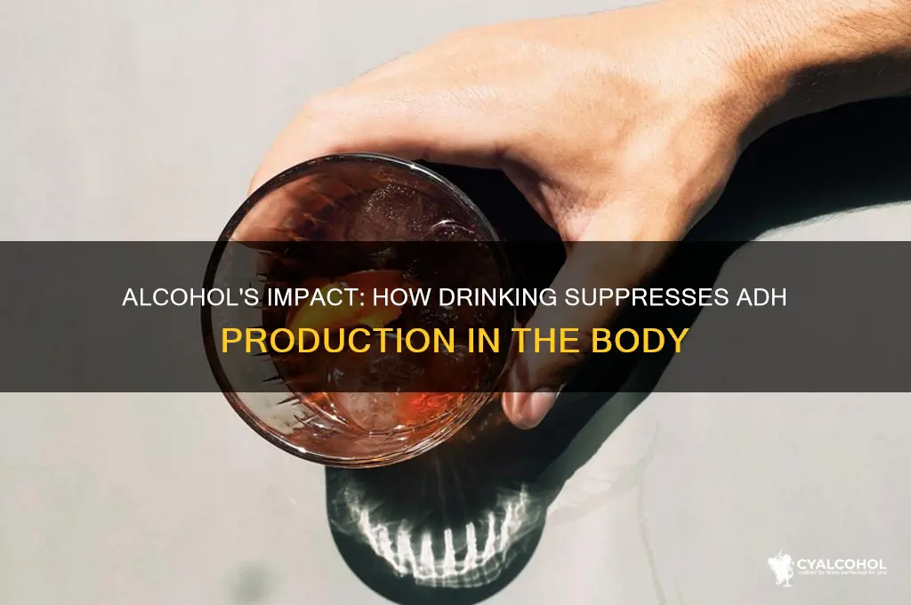 how does alcohol inhibit adh production