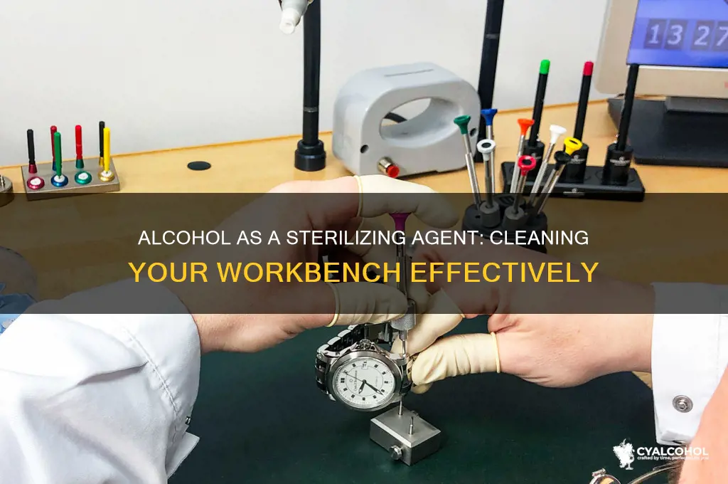 how does alcohol sterilize the workbench