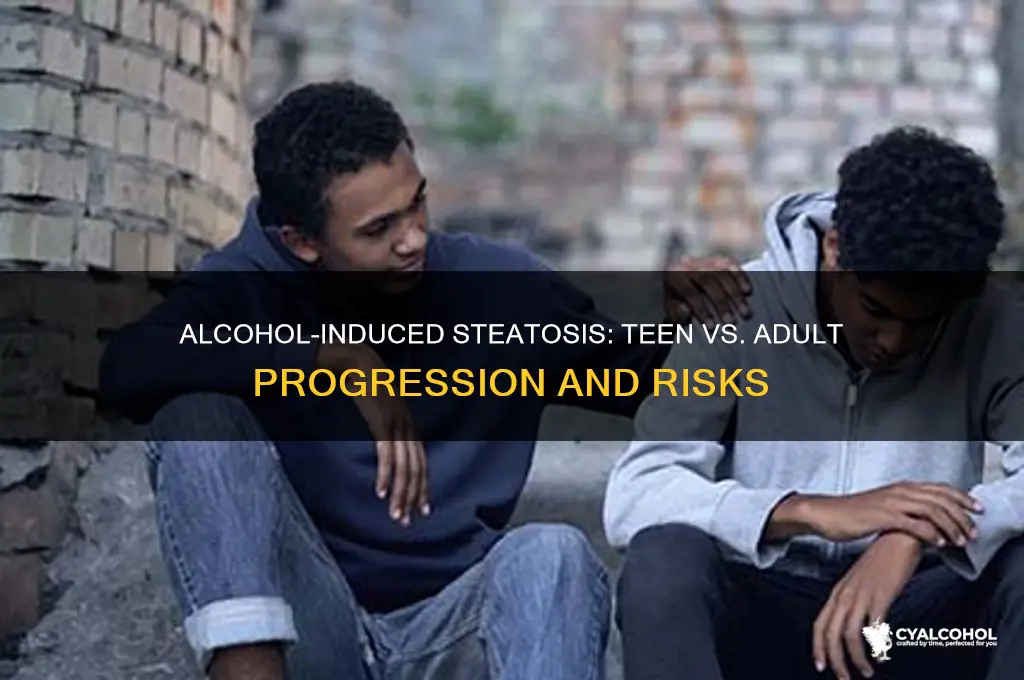 how fast steatosis alcohol on teen vs adult