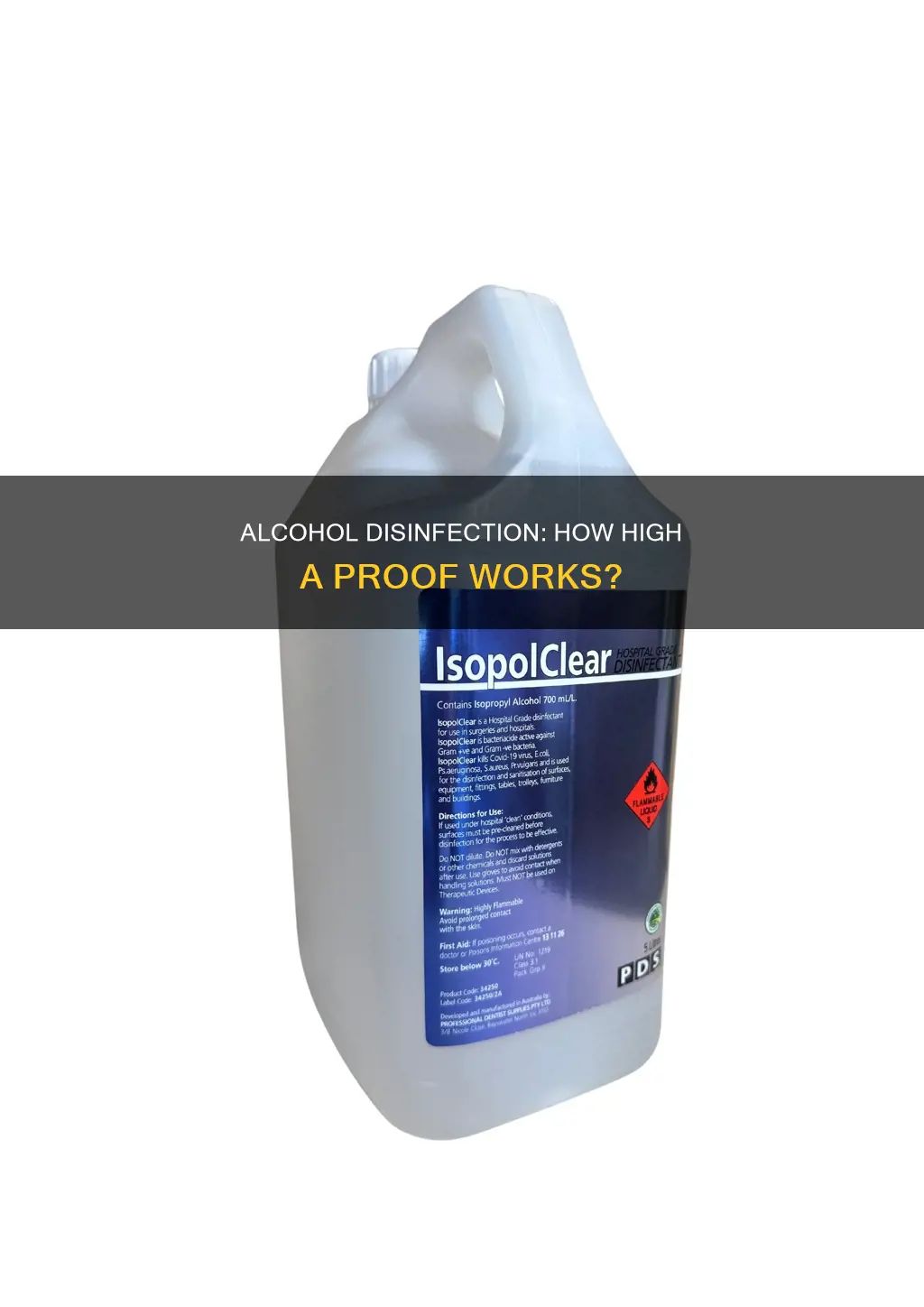 how high does alcohol need to be to disinfect