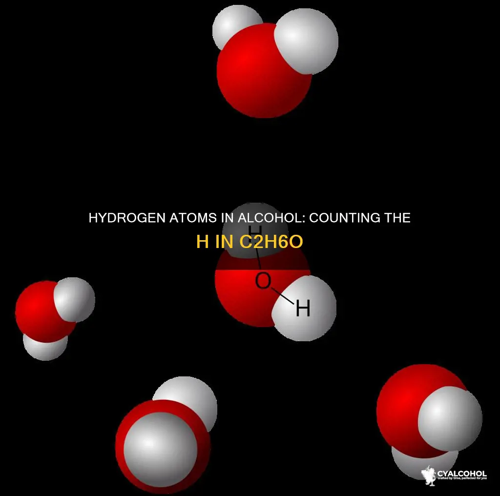 how many atoms of hydrogen does alcohol 2c2h6o have