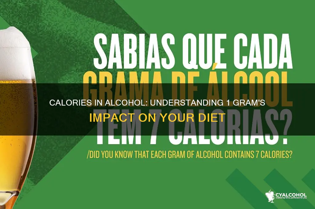 how many calories from 1 gram of alcohol