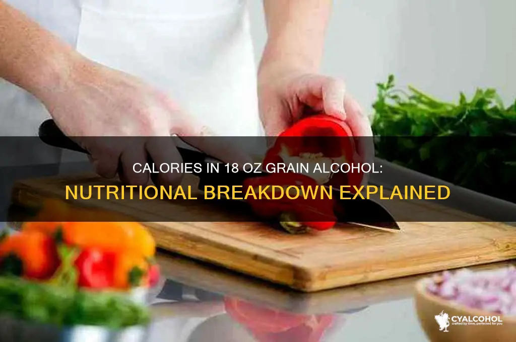 how many calories in 18 oz grain alcohol