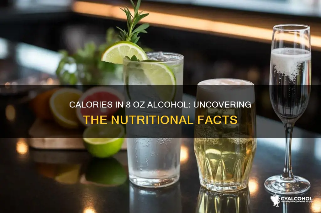 how many calories in 8 oz of alcohol