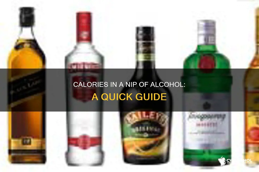 how many calories in a nip of alcohol