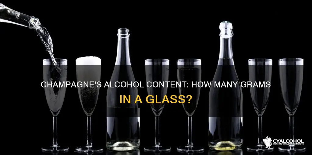 how many grams of alcohol in a glass of champagne