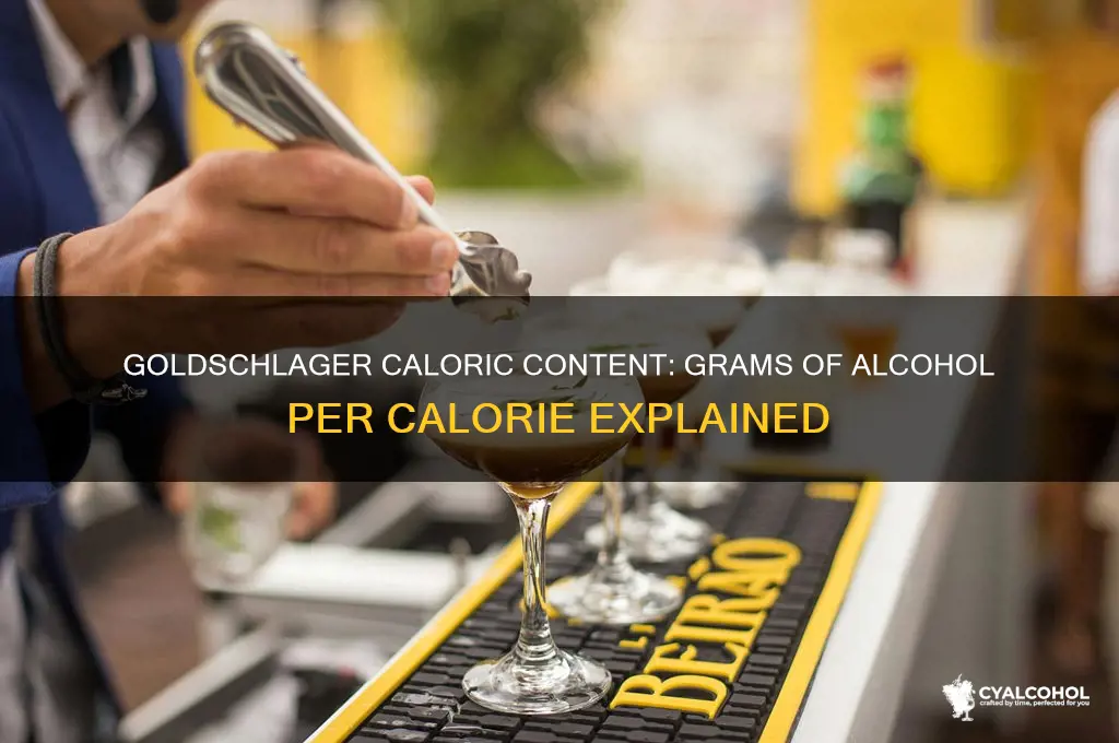 how many grams of alcohol per calorie goldschlager