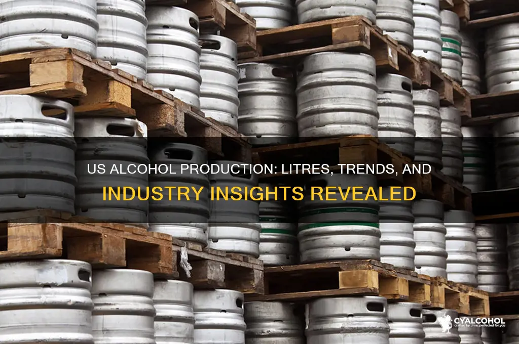 how many litres of alcohol produced in us