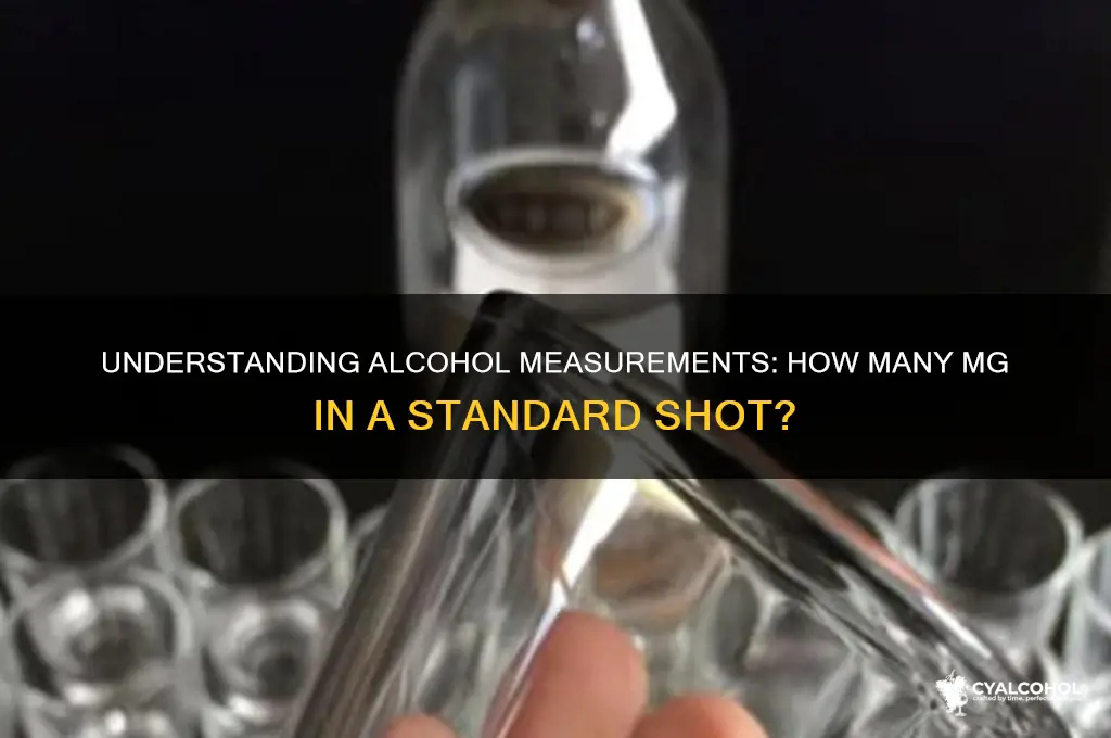 how many mg in a shot of alcohol
