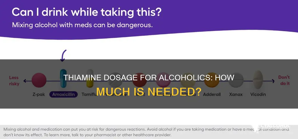 how many mg of thiamine per day for alcoholics
